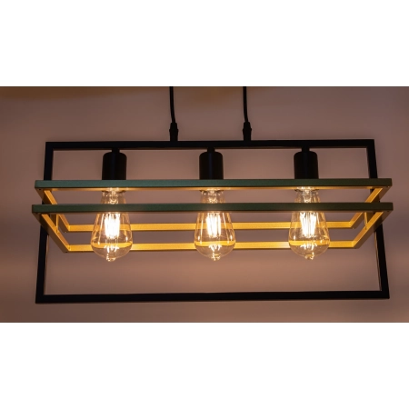 Lampa wisząca metalowa czarno-złota 3-punktowa 4113/3 z serii NOLAN - Lampy Elem